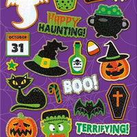 Purple Happy Haunting Halloween Stickers - Anilas UK
