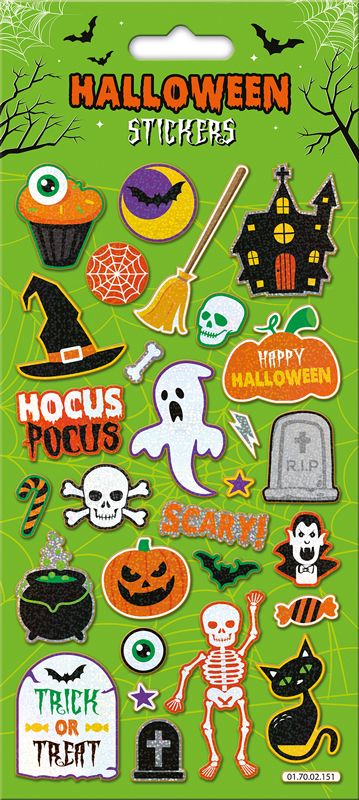 Halloween Green Hocus Pocus Stickers - Anilas UK