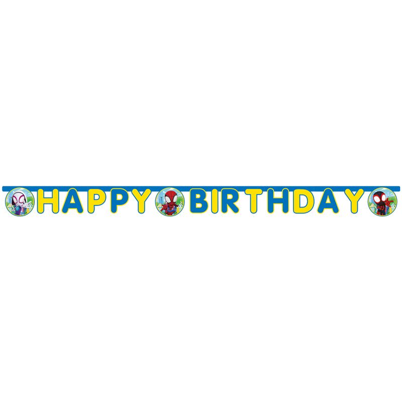 Spidey and Friends "Happy Birthday" Die-Cut Paper Banner - Anilas UK