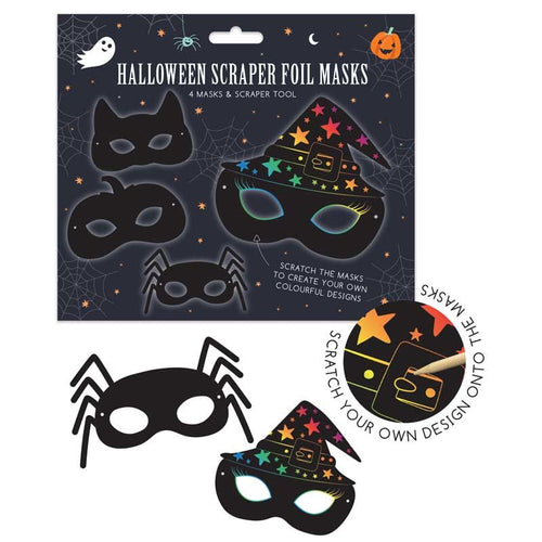 Halloween Scratch Art Card Masks (Pack of 4) - Anilas UK