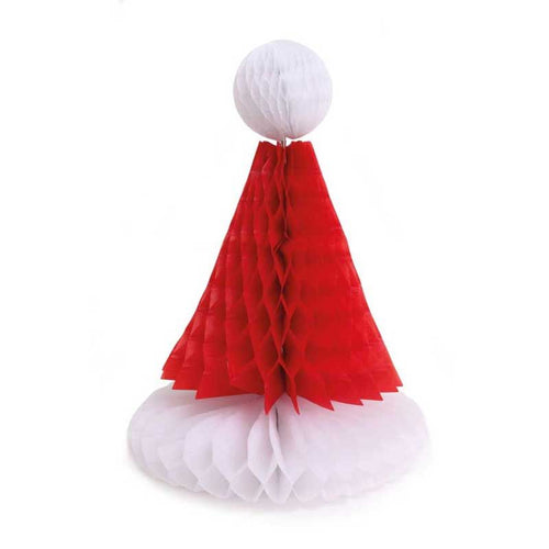 Christmas Santa Hat Honeycomb Decorations - 3 Pack - Anilas UK