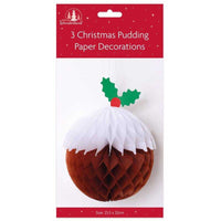 
              Christmas Pudding Honeycomb Decorations - 3 Pack - Anilas UK
            