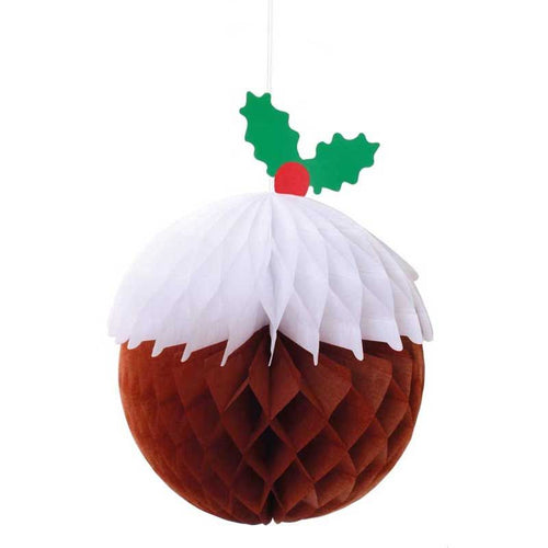 Christmas Pudding Honeycomb Decorations - 3 Pack - Anilas UK