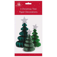 Christmas Tree with Star Honeycomb Decorations - 3 Pack - Anilas UK