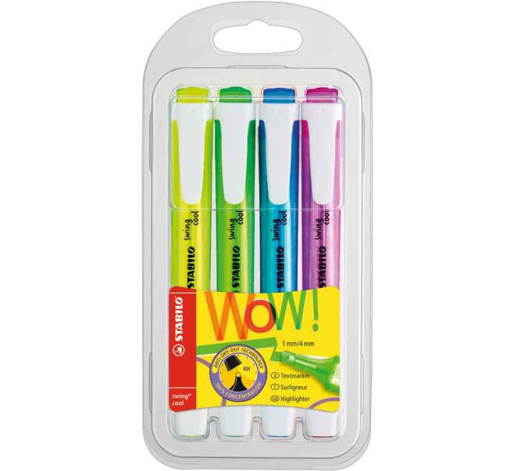 Stabilo Swing Cool - Pack of 4 Highlighters - Anilas UK