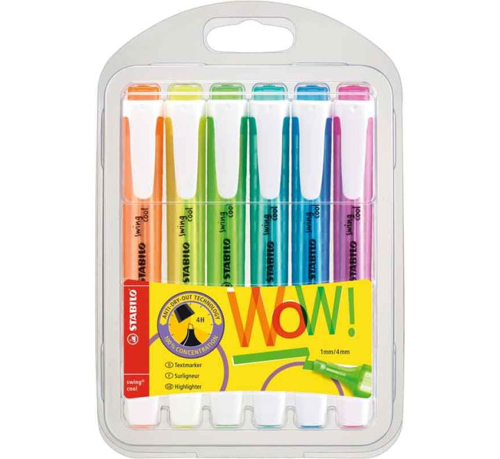Stabilo Swing Cool - Pack of 6 Highlighters - Anilas UK