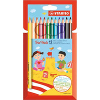 Pack of 12 Stabilo Trio Thick Colouring Pencils