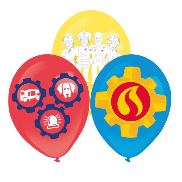 Fireman Sam Latex Balloons (Pack of 6) - Anilas UK