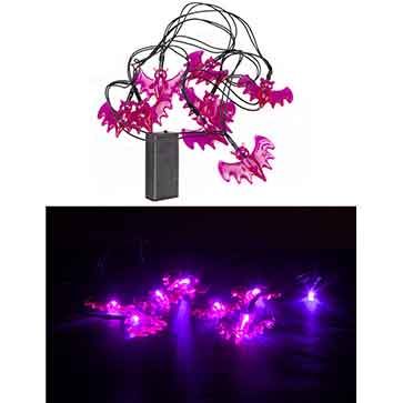 Halloween 8 Light Up LED Purple Bat Lights - Anilas UK
