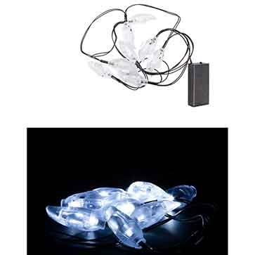 Halloween 8 Light Up LED White Ghost Lights - Anilas UK