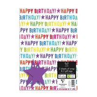 Birthday wrapping paper and gift tags