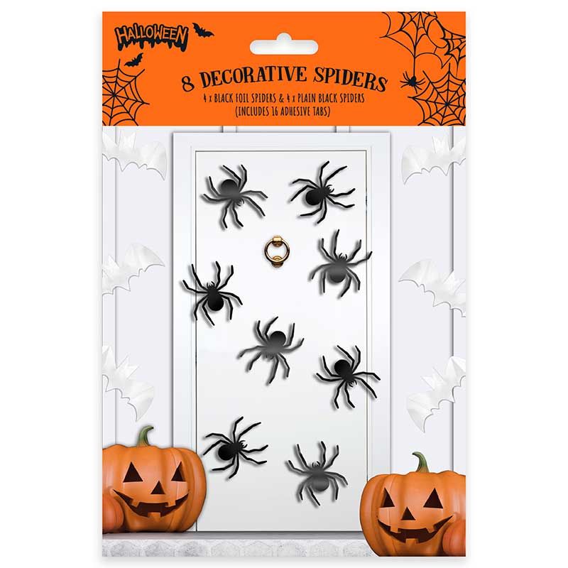 Halloween Decorative Spiders (8 pieces) - Anilas UK