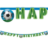 Football Fans "Happy Birthday" Die-Cut Paper Banner - Anilas UK