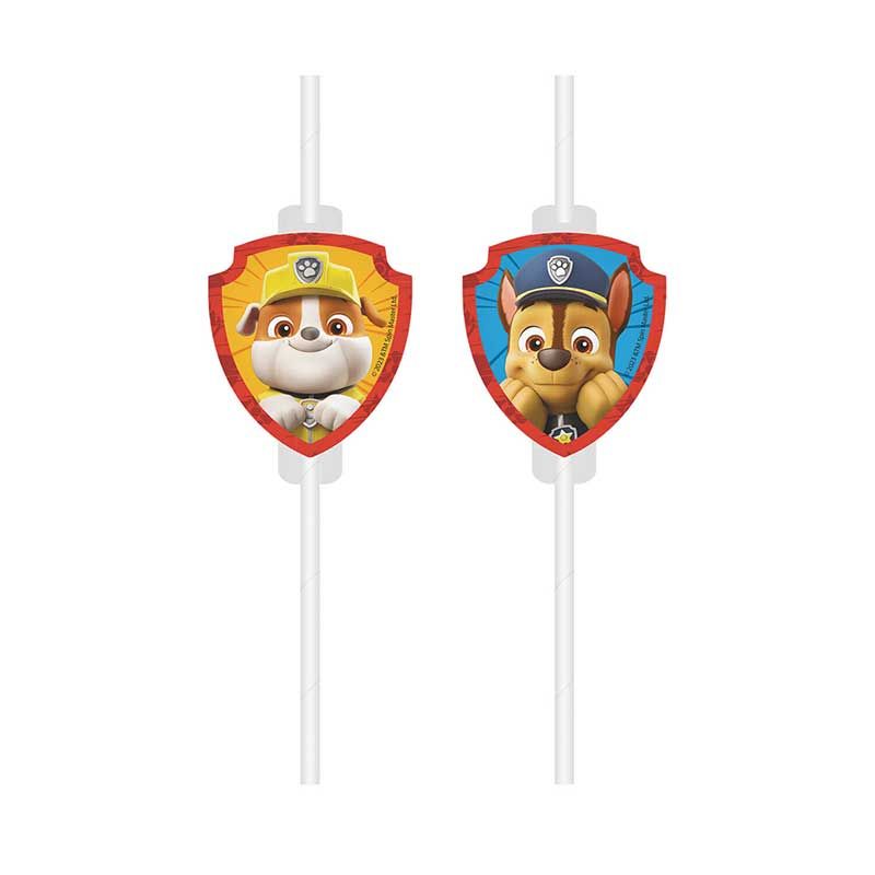 Paw Patrol Paper Straws (Pack of 4) - Anilas UK