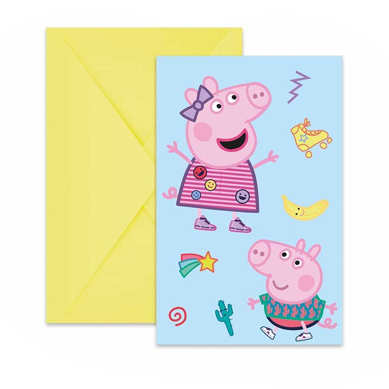 Peppa Pig Messy Play Party Invitations (Pack of 6) - Anilas UK