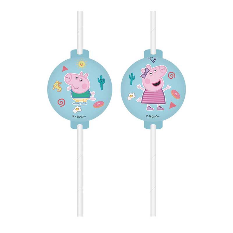 Peppa Pig Messy Play Paper Straws (Pack of 4) - Anilas UK