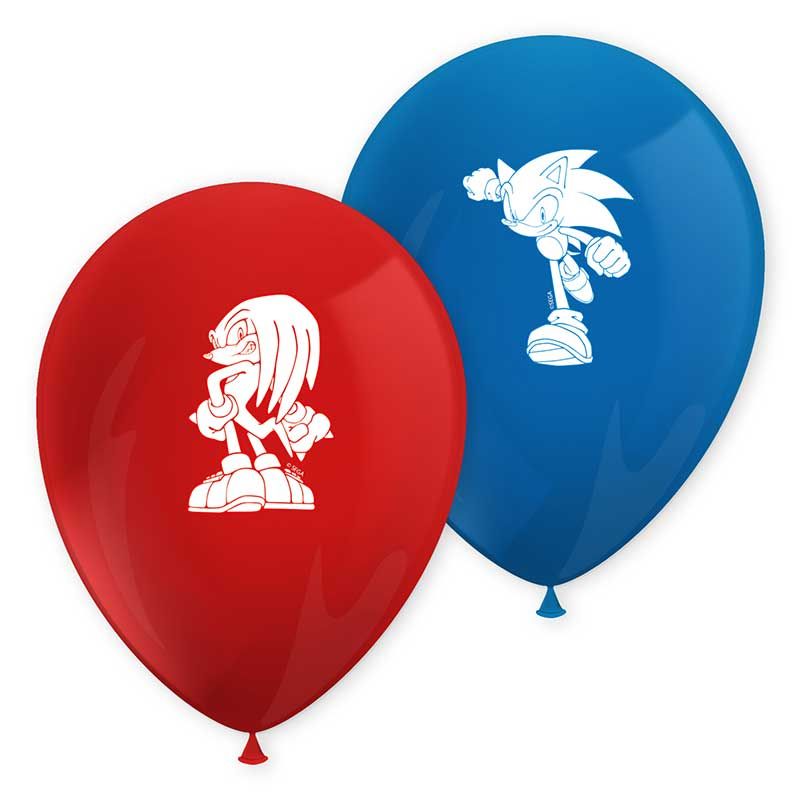 Sonic The Hedgehog Printed Latex Balloons (Pack of 8) - Anilas UK