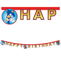 Sonic "Happy Birthday" Die-Cut Paper Banner - Anilas UK