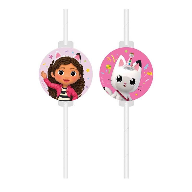 Gabby's Dollhouse Paper Straws (Pack of 4) - Anilas UK