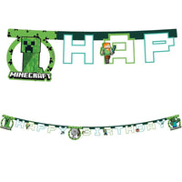 Minecraft "Happy Birthday" Die-Cut Paper Banner - Anilas UK