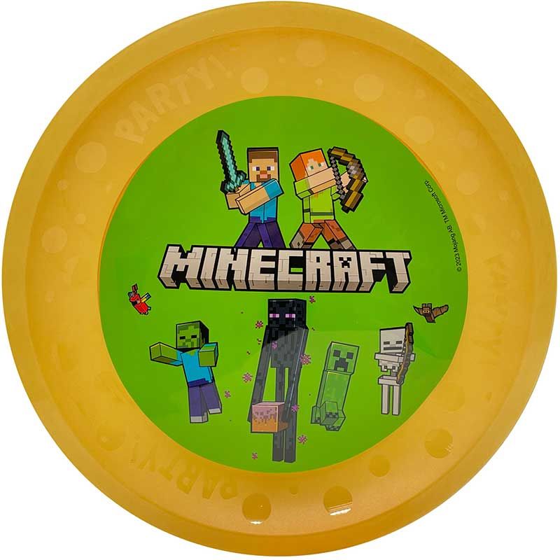 Minecraft Reusable Party Plate - 21cm (Pack of 1) - Anilas UK