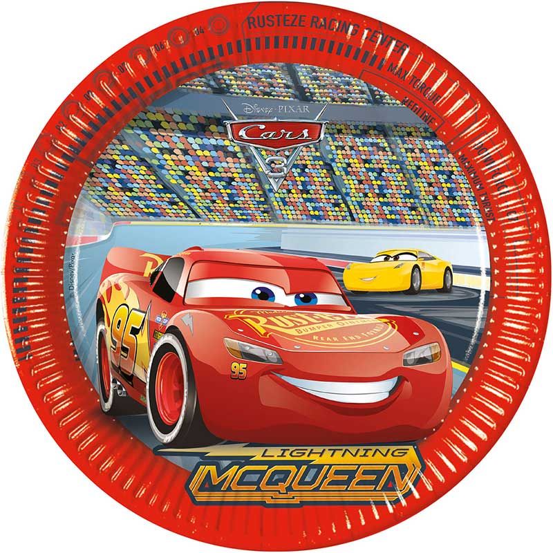 Disney Cars Paper Plates - 23cm ( Pack of 8) - Anilas UK