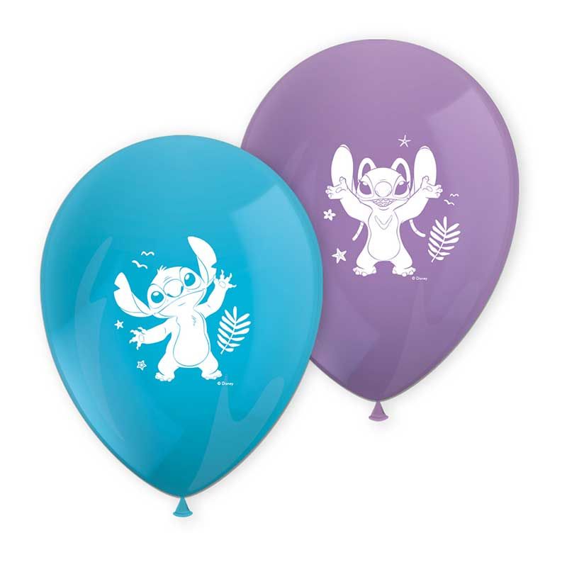 Stitch Printed Latex Balloons (Pack of 8) - Anilas UK