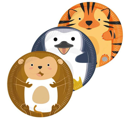 Zoo Animals Paper Plates - 23cm ( Pack of 8) - Anilas UK