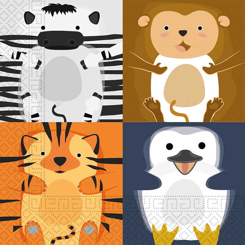 Zoo FSC Two-Ply Paper Napkins 33x33cm (Pack of 20) - Anilas UK