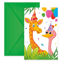 Jungle Animal Party Invitations (Pack of 6) - Anilas UK
