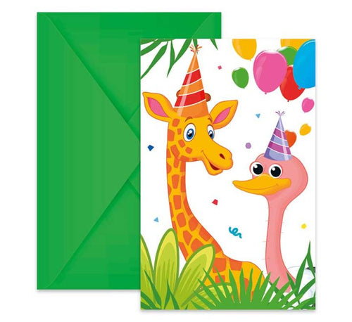 Jungle Animal Party Invitations (Pack of 6) - Anilas UK