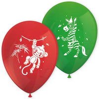 Jungle Animal Latex Balloons (Pack of 8) - Anilas UK