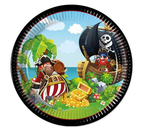 Island Pirates Paper Plates - 23cm ( Pack of 8) - Anilas UK