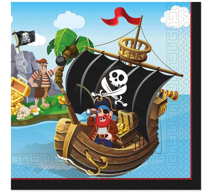 Island Pirates Napkins (Pack of 20) - Anilas UK