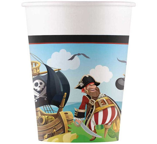 Island Pirates Paper Cups (Pack of 8) - Anilas UK