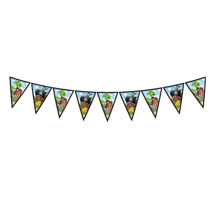 Pirate Island Paper Birthday Party Bunting Banner - Anilas UK