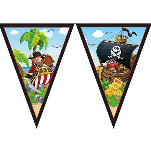Pirate Island Paper Birthday Party Bunting Banner - Anilas UK