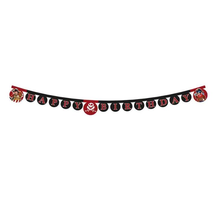 Island Pirate  "Happy Birthday" Die-Cut Paper Banner - Anilas UK