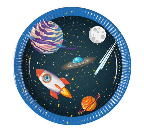 Rocket Space Paper Plates - 20cm ( Pack of 8) - Anilas UK