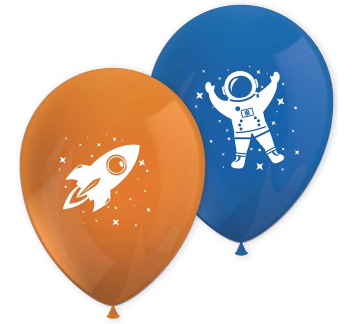 Rocket Space Latex Balloons (Pack of 8) - Anilas UK