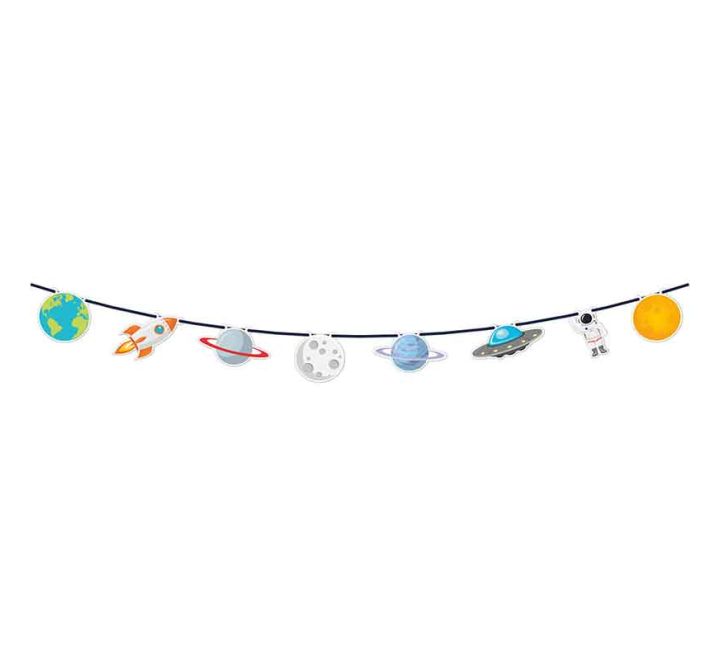 Rocket Space Paper Banner 2.3m - Anilas UK