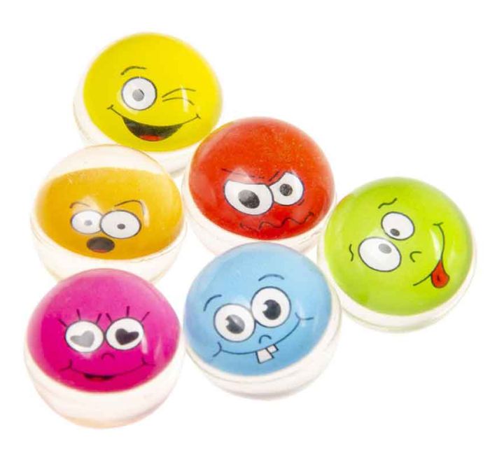 Emotion Faces Bouncy Balls (Set of 12) - Anilas UK