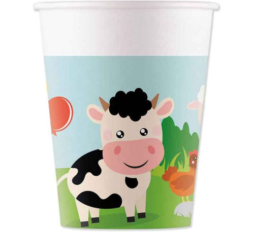 Farm Animals Paper Cups (Pack of 8) - Anilas UK