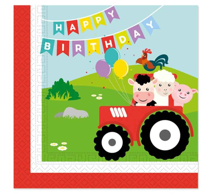 Farm Themed  Napkins (Pack of 20) - Anilas UK