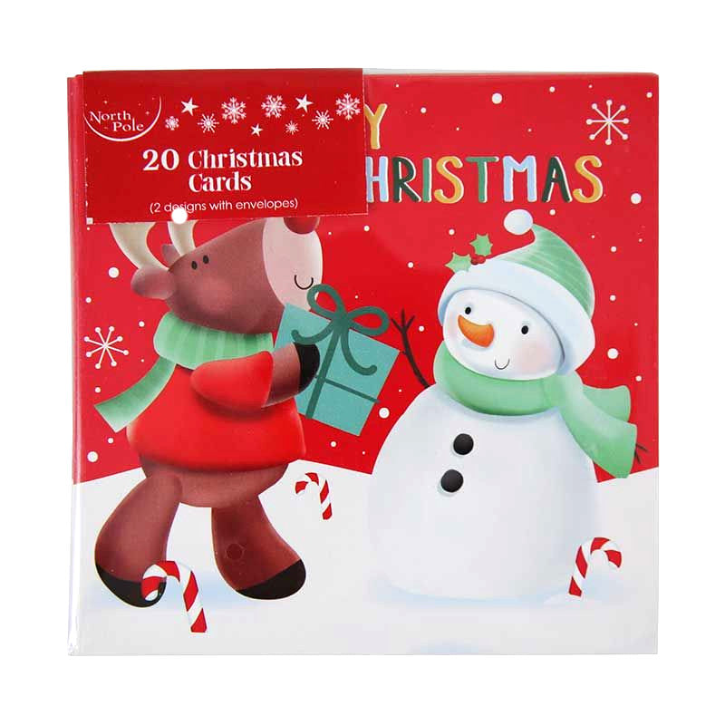 Santa & Friends Cards (Pack of 20) - Anilas UK