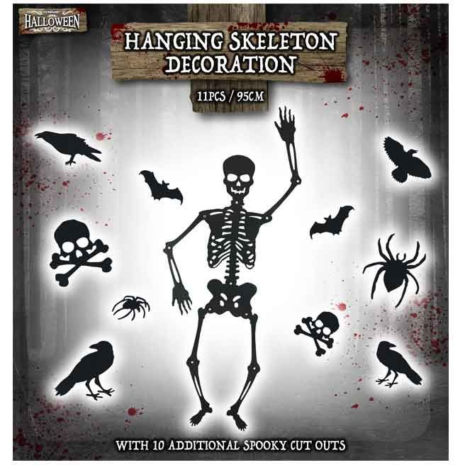 Halloween Hanging Skeleton Decoration (95 cm) - Anilas UK