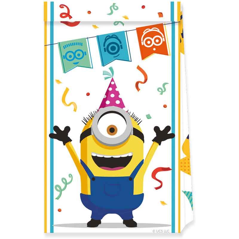 Minions The Rise Of Gru Paper Party Treat Bags (Pack of 4) - Anilas UK