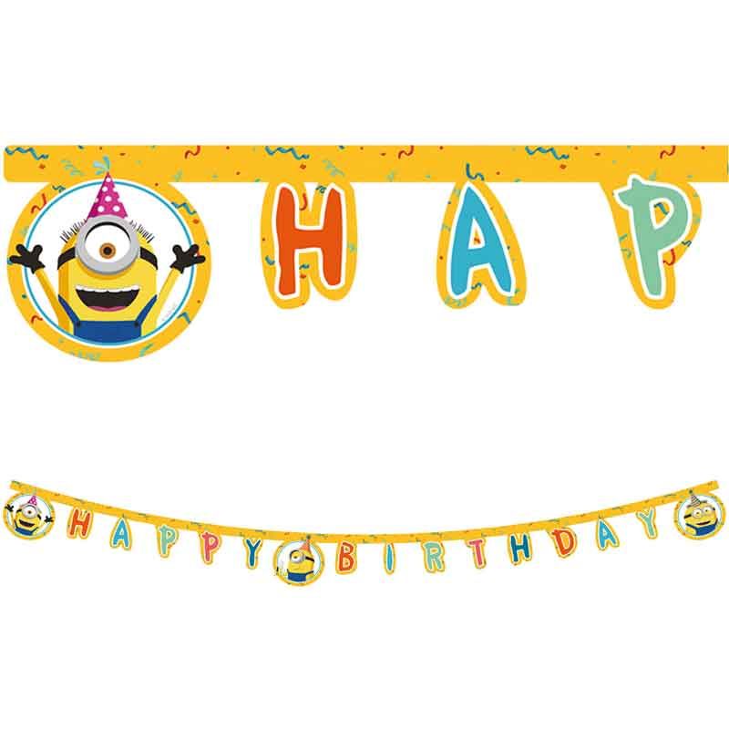 Minions The Rise Of Gru "Happy Birthday" Banner - Anilas UK