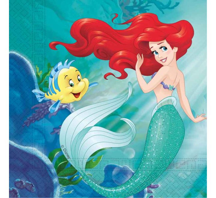 Ariel Curious (The Little Mermaid) Napkins (Pack of 20) - Anilas UK