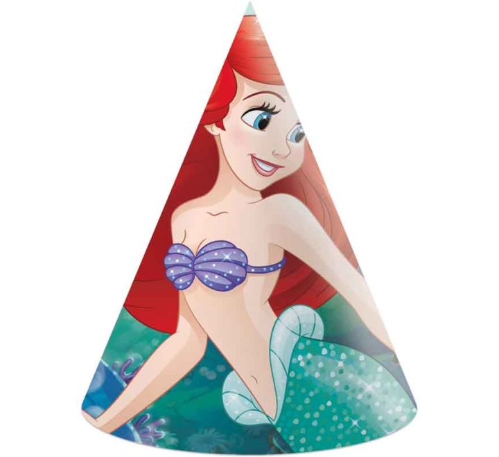 Ariel Curious (The Little Mermaid) Party Hats (Pack of 6) - Anilas UK